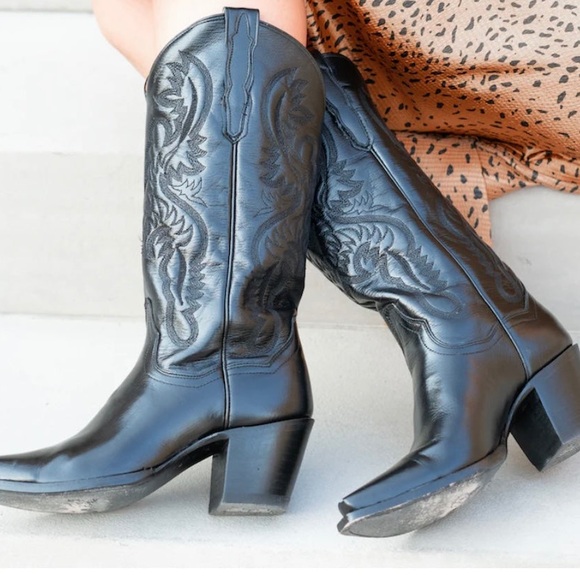 Dan Post Shoes - Dan Post Maria Black Napalino Leather
Western Boots Size 7